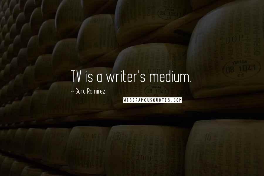 Sara Ramirez Quotes: TV is a writer's medium.