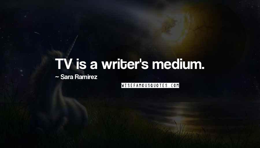 Sara Ramirez Quotes: TV is a writer's medium.