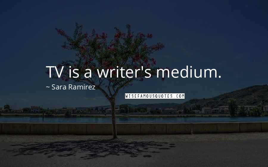 Sara Ramirez Quotes: TV is a writer's medium.