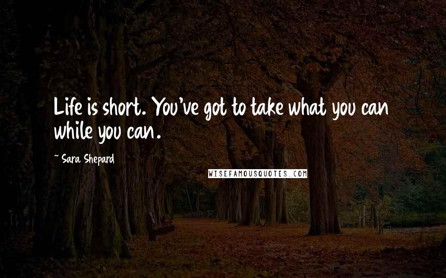 Sara Shepard Quotes: Life is short. You've got to take what you can while you can.