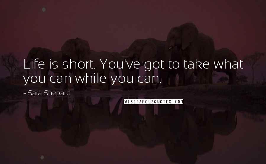Sara Shepard Quotes: Life is short. You've got to take what you can while you can.