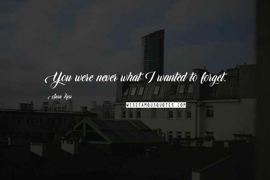Sara Zarr Quotes: You were never what I wanted to forget.