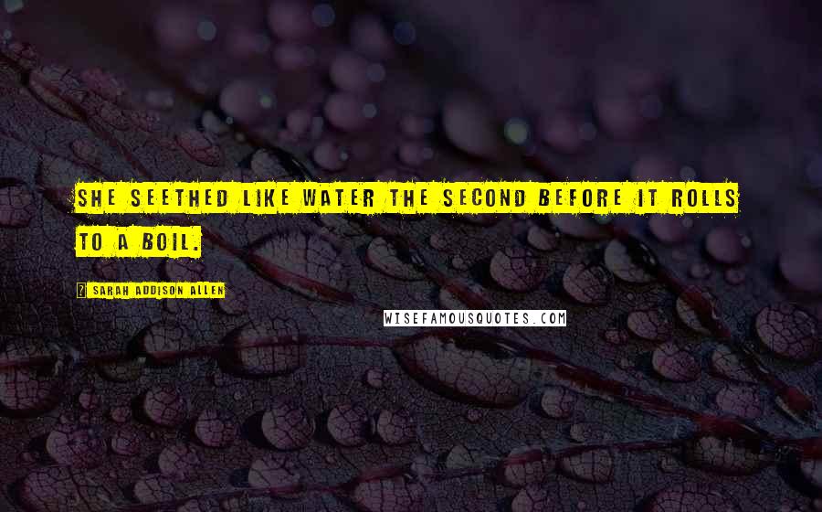 Sarah Addison Allen Quotes: She seethed like water the second before it rolls to a boil.