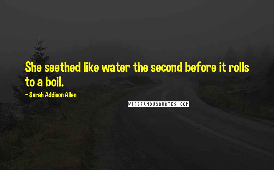 Sarah Addison Allen Quotes: She seethed like water the second before it rolls to a boil.