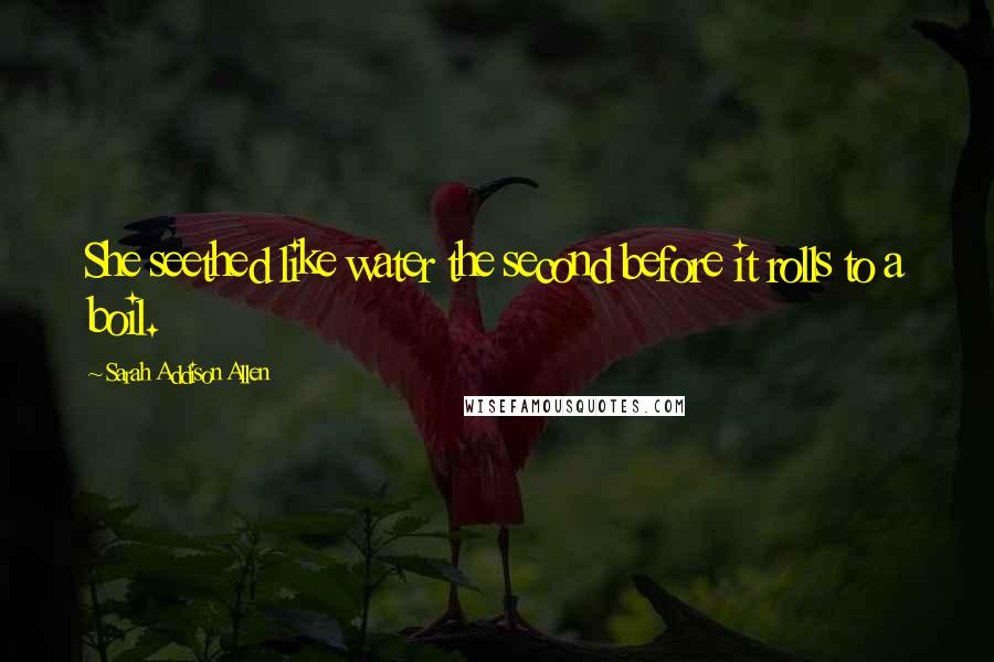 Sarah Addison Allen Quotes: She seethed like water the second before it rolls to a boil.
