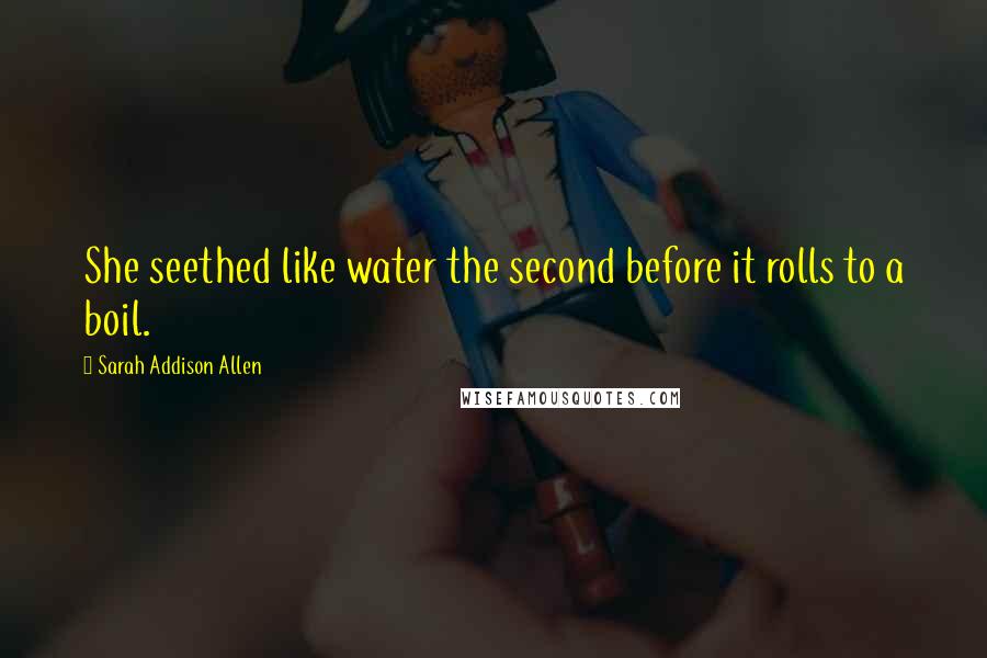 Sarah Addison Allen Quotes: She seethed like water the second before it rolls to a boil.