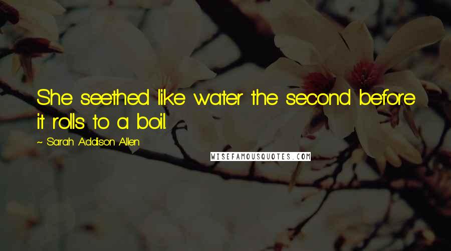 Sarah Addison Allen Quotes: She seethed like water the second before it rolls to a boil.