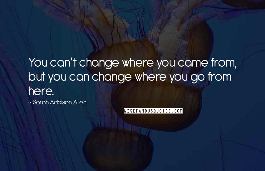 Sarah Addison Allen Quotes: You can't change where you came from, but you can change where you go from here.