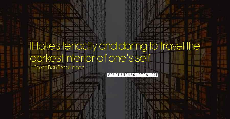 Sarah Ban Breathnach Quotes: It takes tenacity and daring to travel the darkest interior of one's self.
