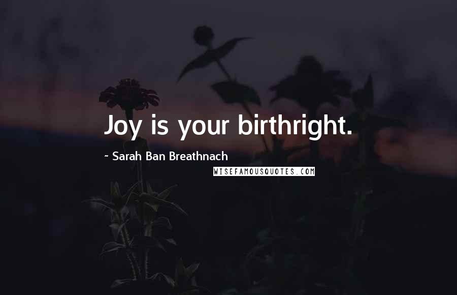 Sarah Ban Breathnach Quotes: Joy is your birthright.
