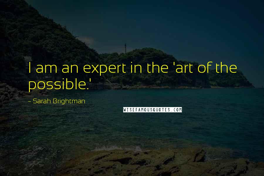 Sarah Brightman Quotes: I am an expert in the 'art of the possible.'