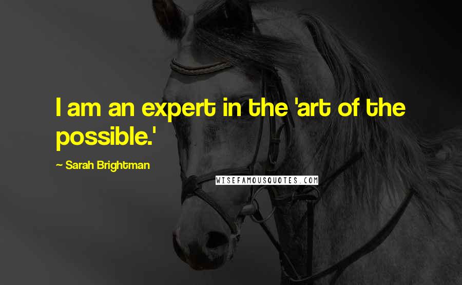 Sarah Brightman Quotes: I am an expert in the 'art of the possible.'