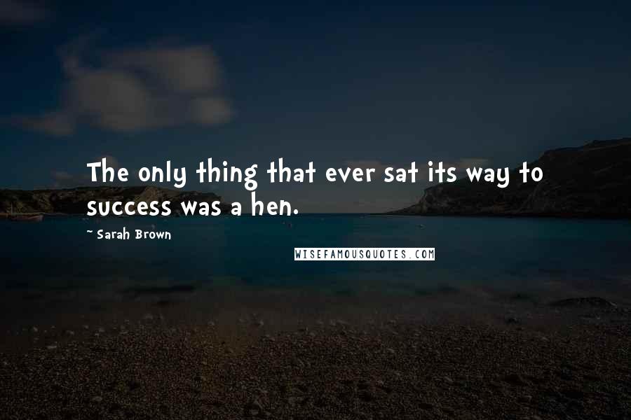 Sarah Brown Quotes: The only thing that ever sat its way to success was a hen.