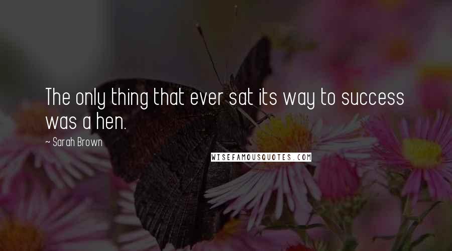 Sarah Brown Quotes: The only thing that ever sat its way to success was a hen.