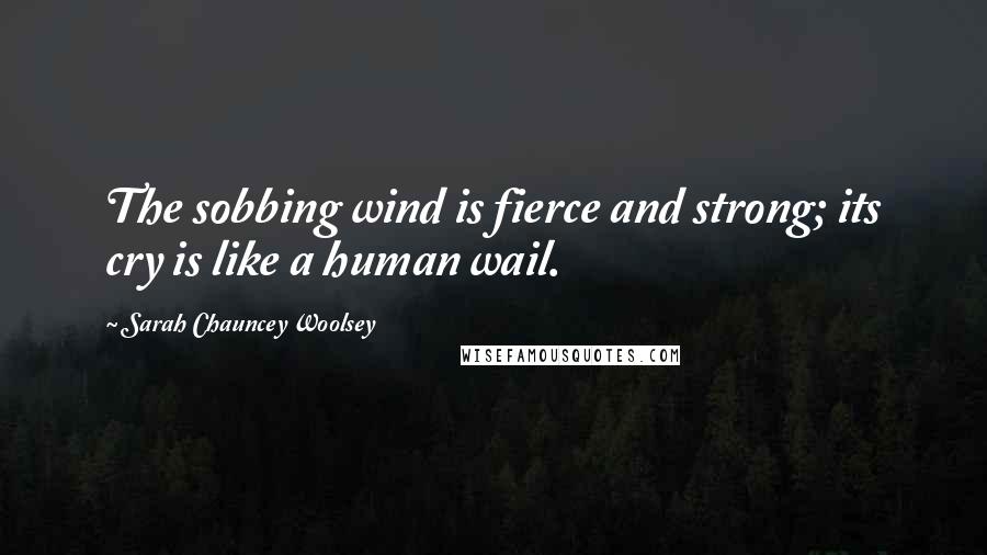 Sarah Chauncey Woolsey Quotes: The sobbing wind is fierce and strong; its cry is like a human wail.