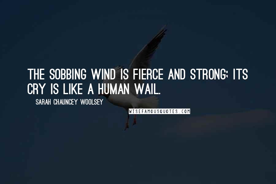 Sarah Chauncey Woolsey Quotes: The sobbing wind is fierce and strong; its cry is like a human wail.