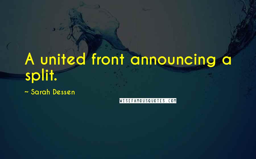 Sarah Dessen Quotes: A united front announcing a split.