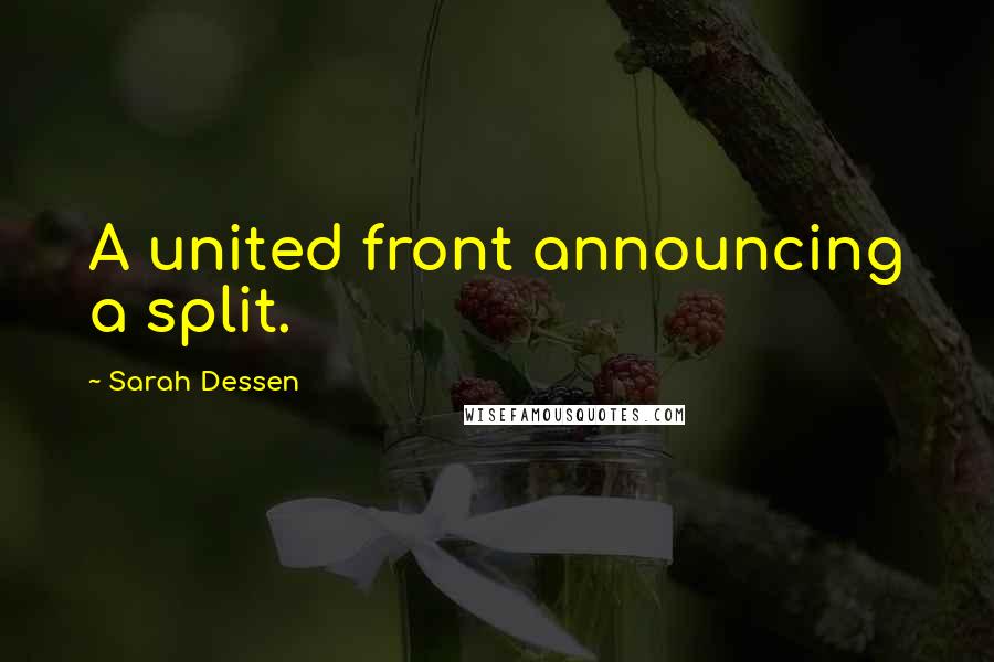 Sarah Dessen Quotes: A united front announcing a split.