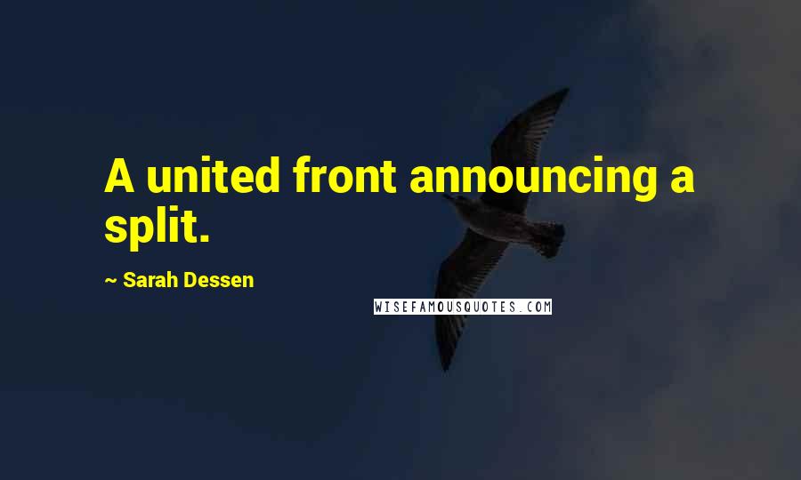 Sarah Dessen Quotes: A united front announcing a split.