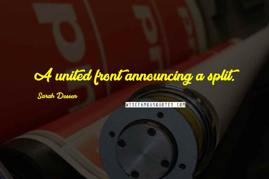 Sarah Dessen Quotes: A united front announcing a split.