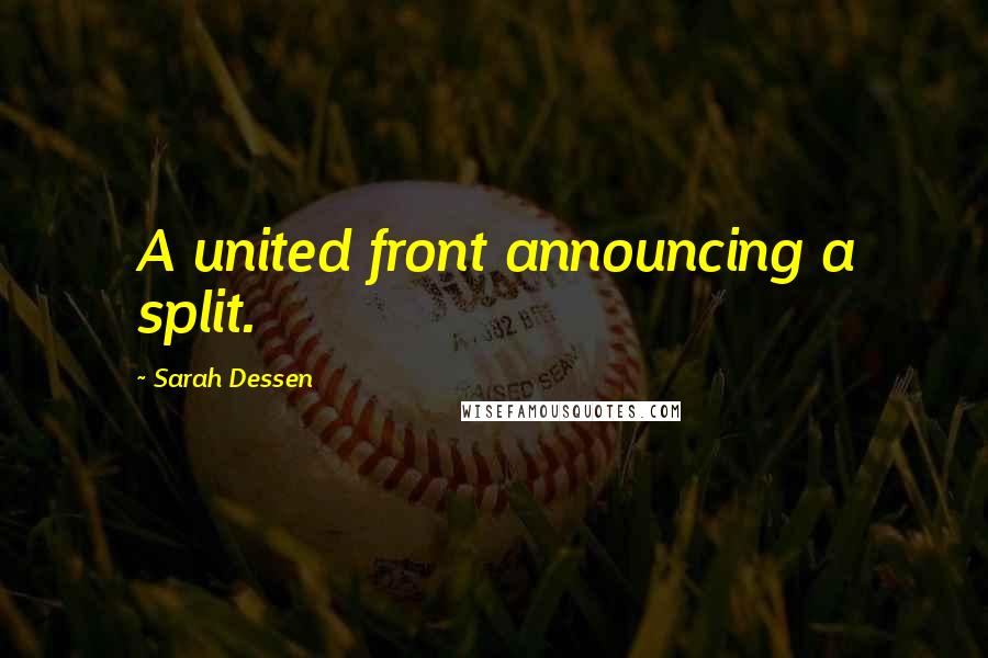 Sarah Dessen Quotes: A united front announcing a split.