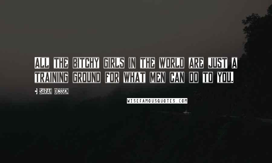 Sarah Dessen Quotes: All the bitchy girls in the world are just a training ground for what men can do to you.
