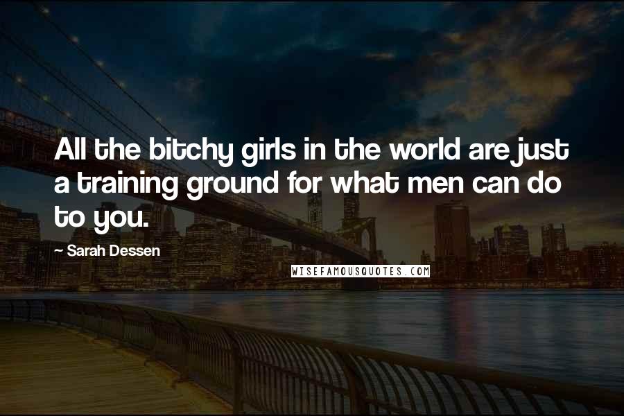 Sarah Dessen Quotes: All the bitchy girls in the world are just a training ground for what men can do to you.