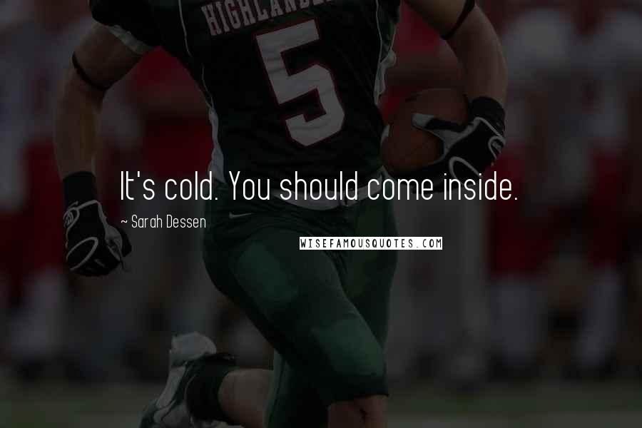 Sarah Dessen Quotes: It's cold. You should come inside.