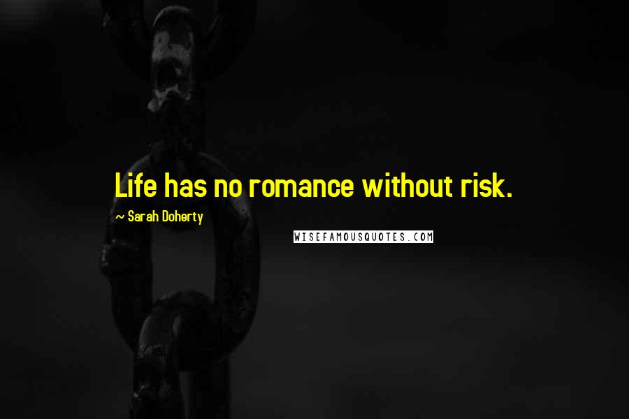 Sarah Doherty Quotes: Life has no romance without risk.