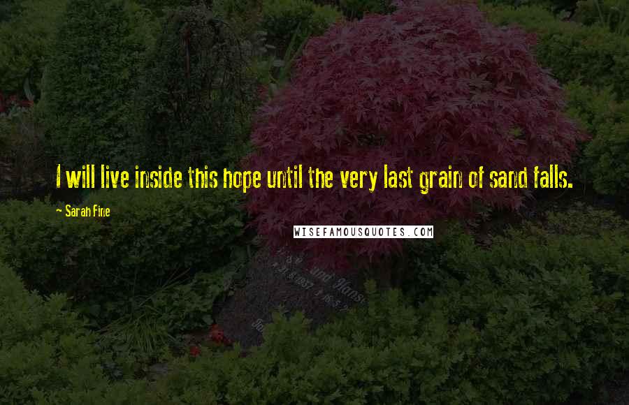 Sarah Fine Quotes: I will live inside this hope until the very last grain of sand falls.