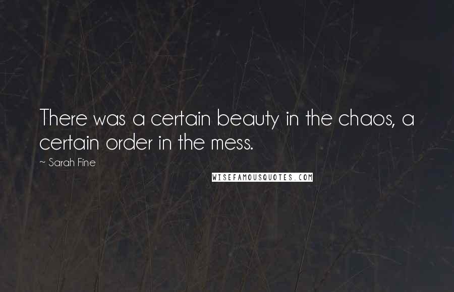 Sarah Fine Quotes: There was a certain beauty in the chaos, a certain order in the mess.