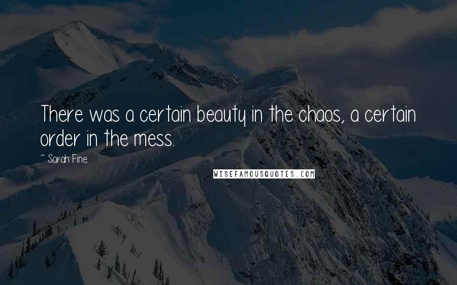 Sarah Fine Quotes: There was a certain beauty in the chaos, a certain order in the mess.