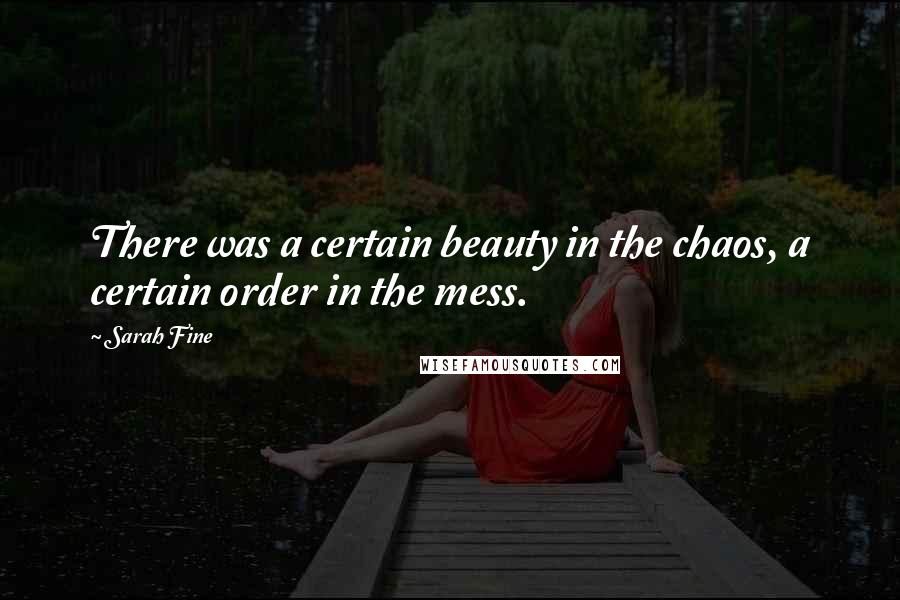 Sarah Fine Quotes: There was a certain beauty in the chaos, a certain order in the mess.