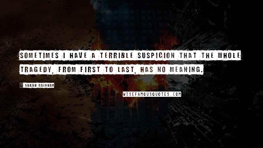 Sarah Gainham Quotes: Sometimes I have a terrible suspicion that the whole tragedy, from first to last, has no meaning.