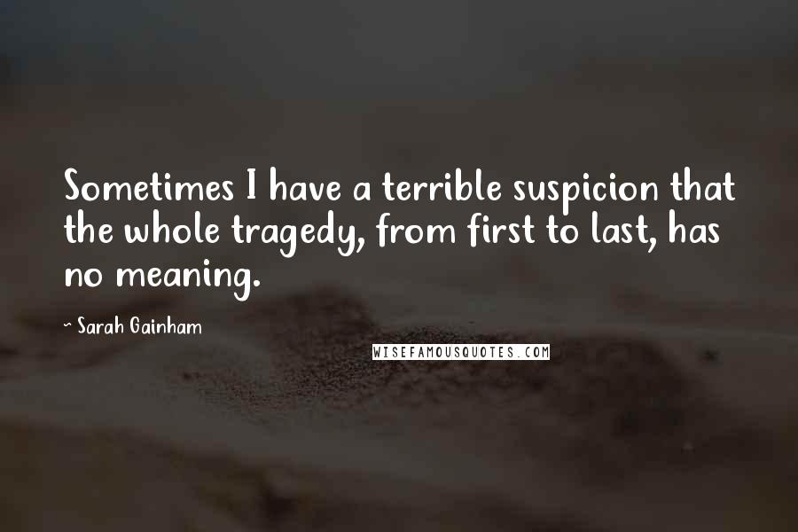 Sarah Gainham Quotes: Sometimes I have a terrible suspicion that the whole tragedy, from first to last, has no meaning.