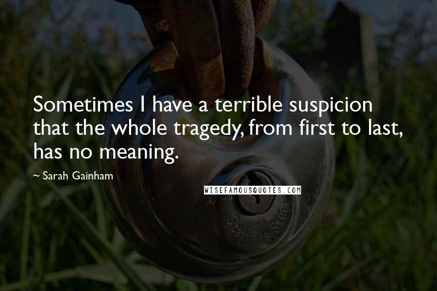 Sarah Gainham Quotes: Sometimes I have a terrible suspicion that the whole tragedy, from first to last, has no meaning.