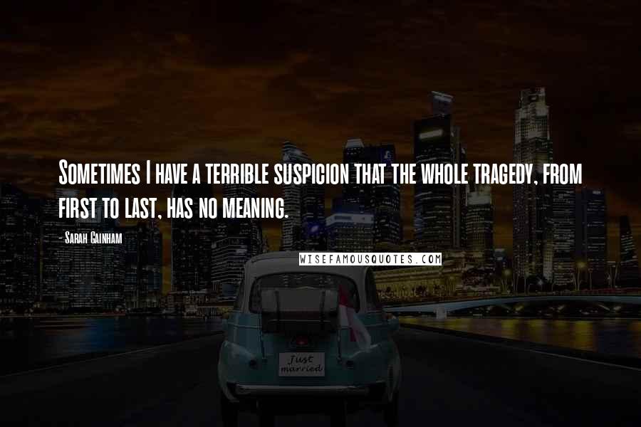 Sarah Gainham Quotes: Sometimes I have a terrible suspicion that the whole tragedy, from first to last, has no meaning.