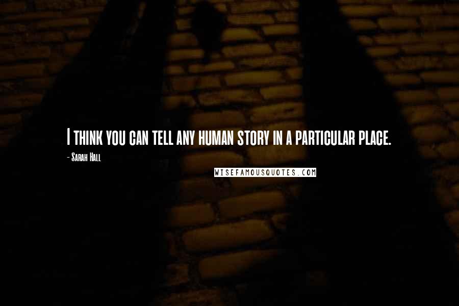 Sarah Hall Quotes: I think you can tell any human story in a particular place.