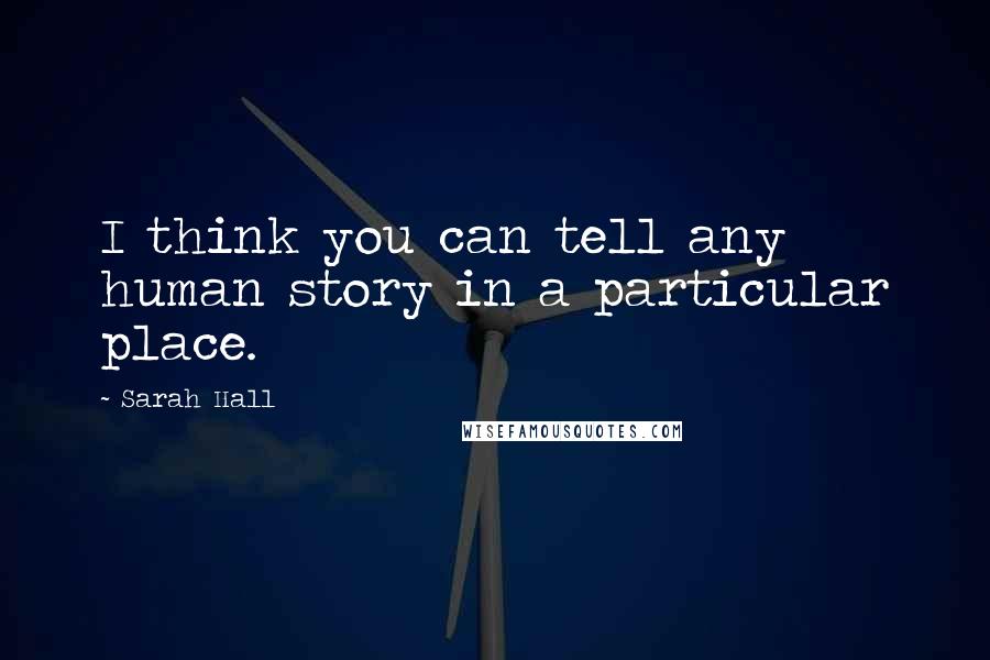 Sarah Hall Quotes: I think you can tell any human story in a particular place.