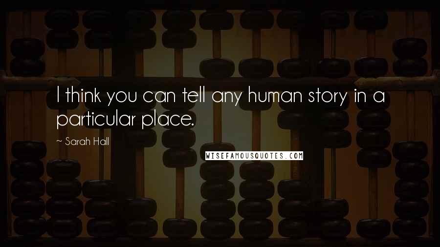 Sarah Hall Quotes: I think you can tell any human story in a particular place.