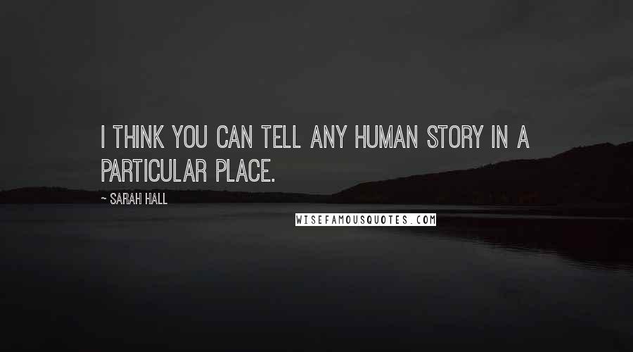 Sarah Hall Quotes: I think you can tell any human story in a particular place.