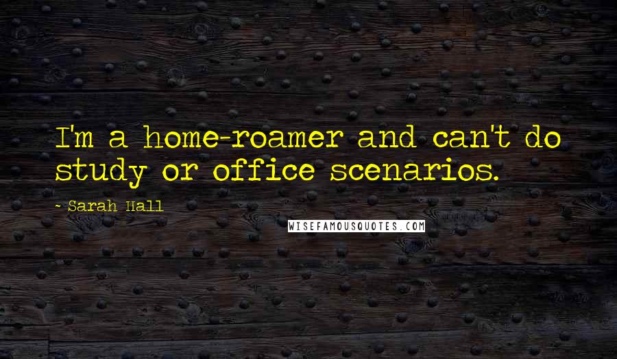 Sarah Hall Quotes: I'm a home-roamer and can't do study or office scenarios.