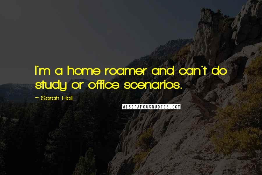 Sarah Hall Quotes: I'm a home-roamer and can't do study or office scenarios.