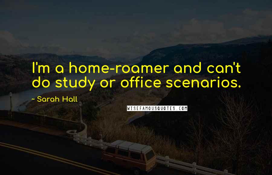 Sarah Hall Quotes: I'm a home-roamer and can't do study or office scenarios.