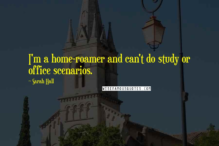 Sarah Hall Quotes: I'm a home-roamer and can't do study or office scenarios.