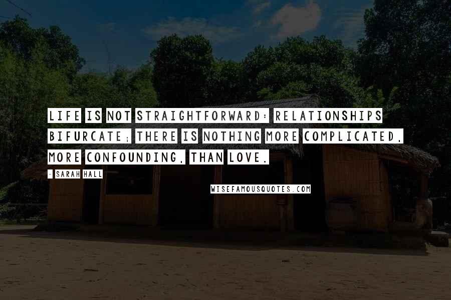 Sarah Hall Quotes: Life is not straightforward: relationships bifurcate; there is nothing more complicated, more confounding, than love.