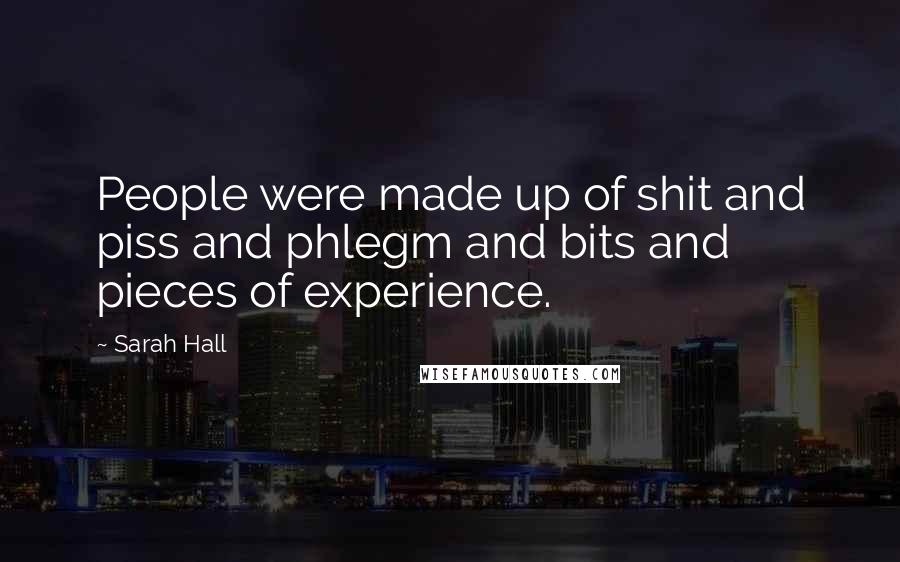 Sarah Hall Quotes: People were made up of shit and piss and phlegm and bits and pieces of experience.