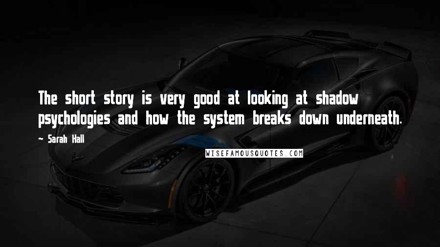 Sarah Hall Quotes: The short story is very good at looking at shadow psychologies and how the system breaks down underneath.