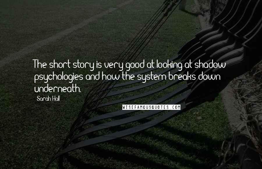Sarah Hall Quotes: The short story is very good at looking at shadow psychologies and how the system breaks down underneath.