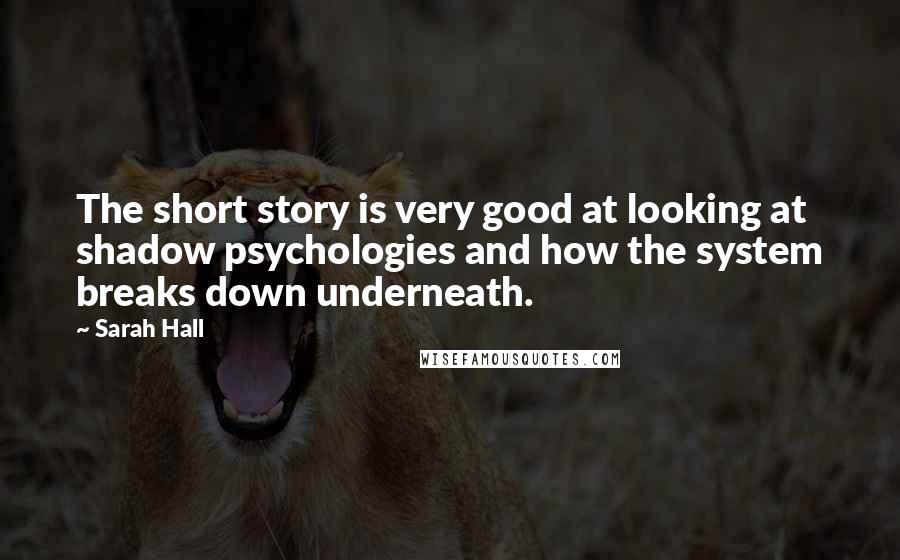 Sarah Hall Quotes: The short story is very good at looking at shadow psychologies and how the system breaks down underneath.